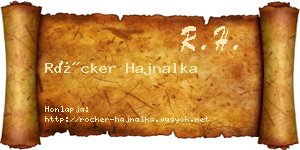Röcker Hajnalka névjegykártya